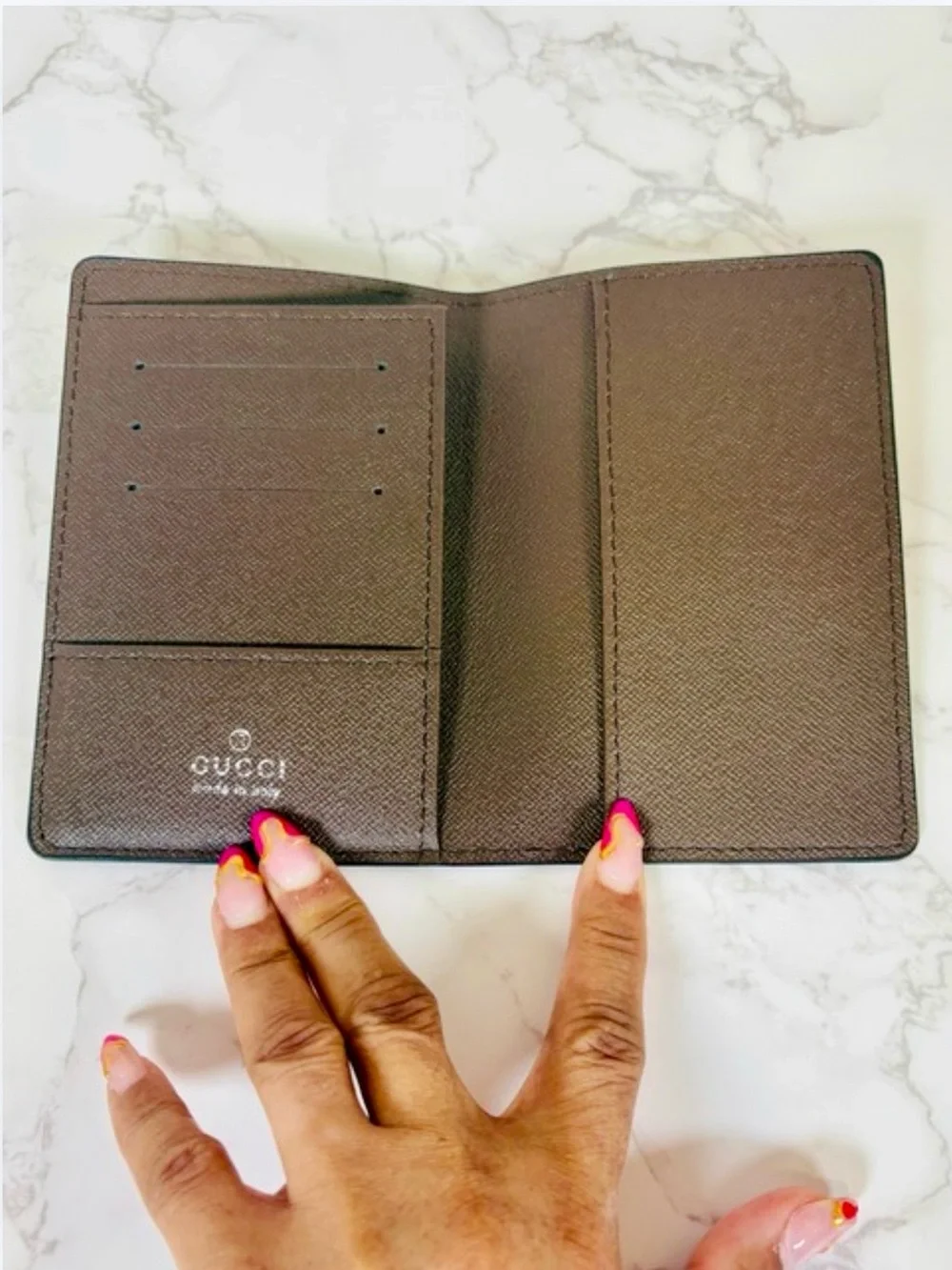 PASSPORT: Beige & Brown GG Monogram, NWOT